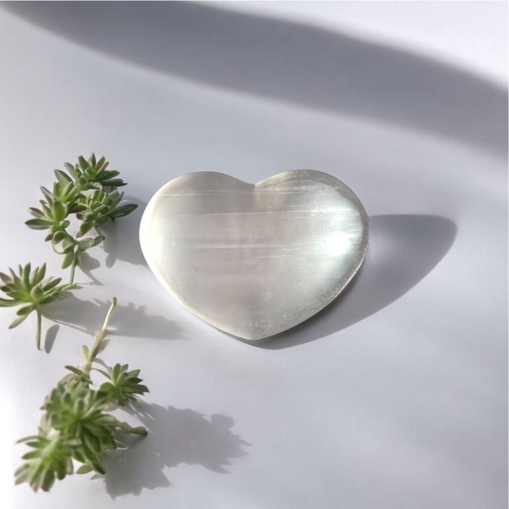 Selenite‎ Crystal Heart Shaped Dish